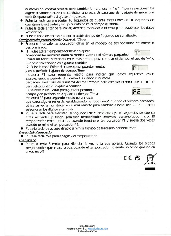 reloj cronometro ascendente descendente+mando metal led 16x64x5 (60eu.) 2u